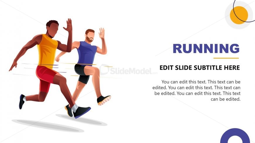 Editable Running Human Illustration Slide 