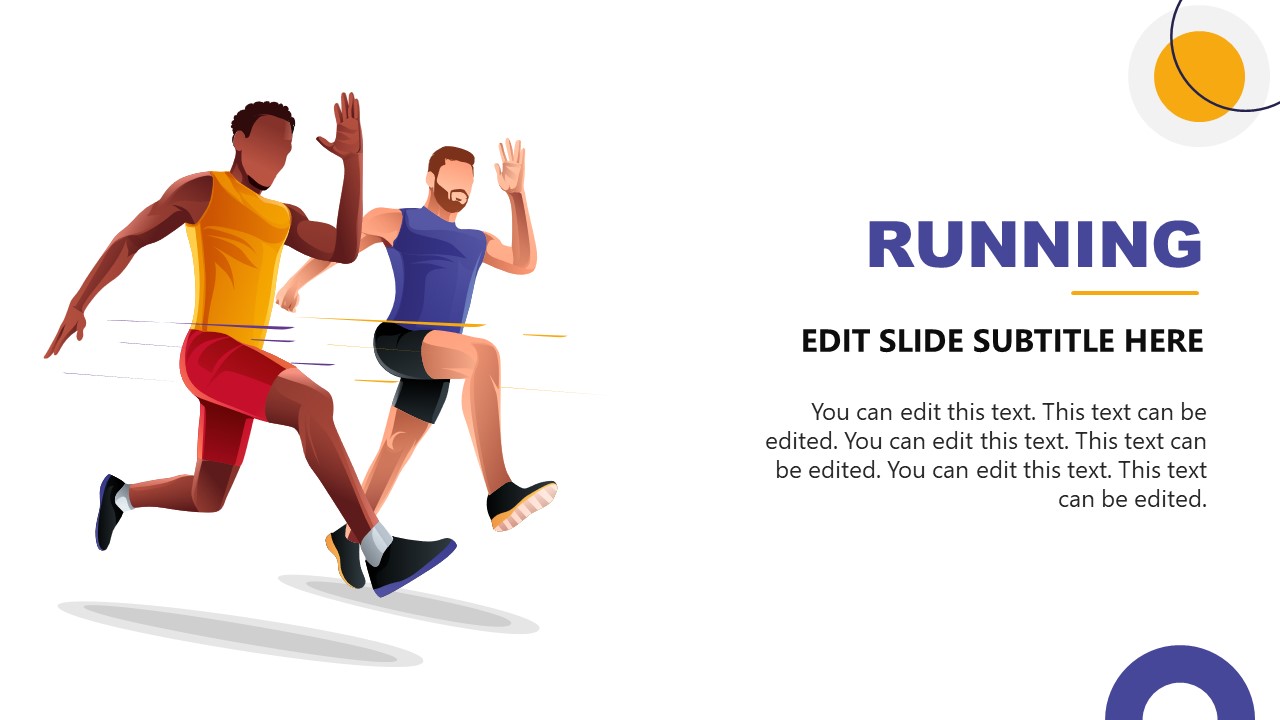 Editable Running Human Illustration Slide 