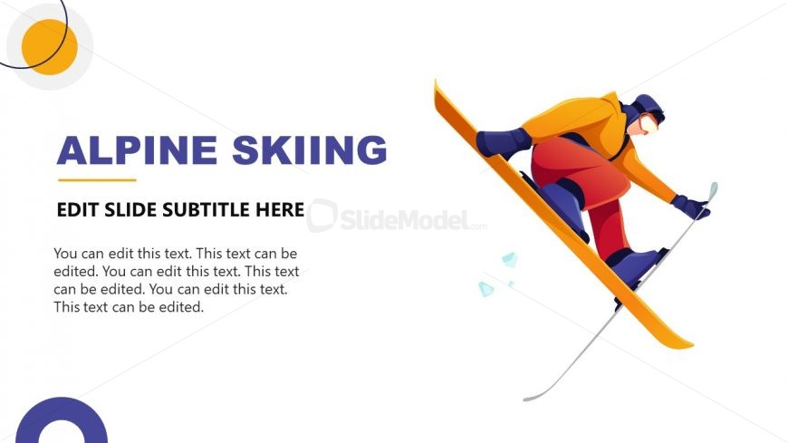 PPT Slide Template for Alpine Skiing Sport