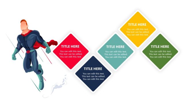 Diamond Infographic Diagram with Superhero Figure