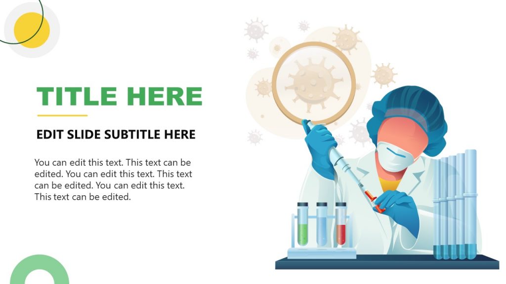Slide with Biotechnologist Working In Lab - SlideModel