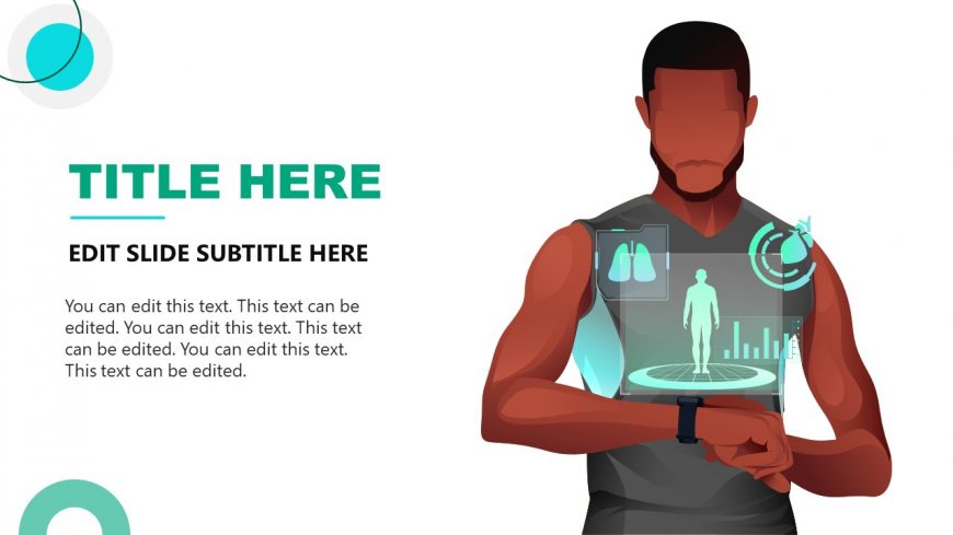 PPT Human Athlete Illustration Slide with Health Band