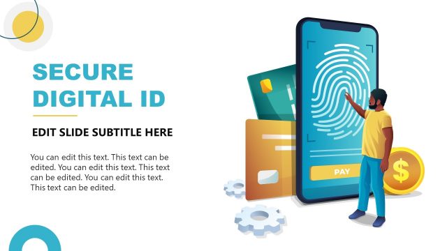 Secure Digital ID Slide with Finger Print Illustration