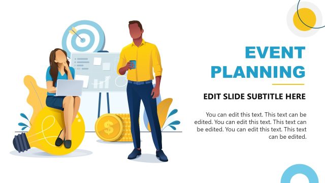 Event Planning PowerPoint Slide with Human Graphic