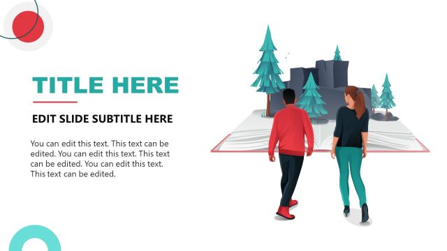 Book Scene with Mountains Illustration