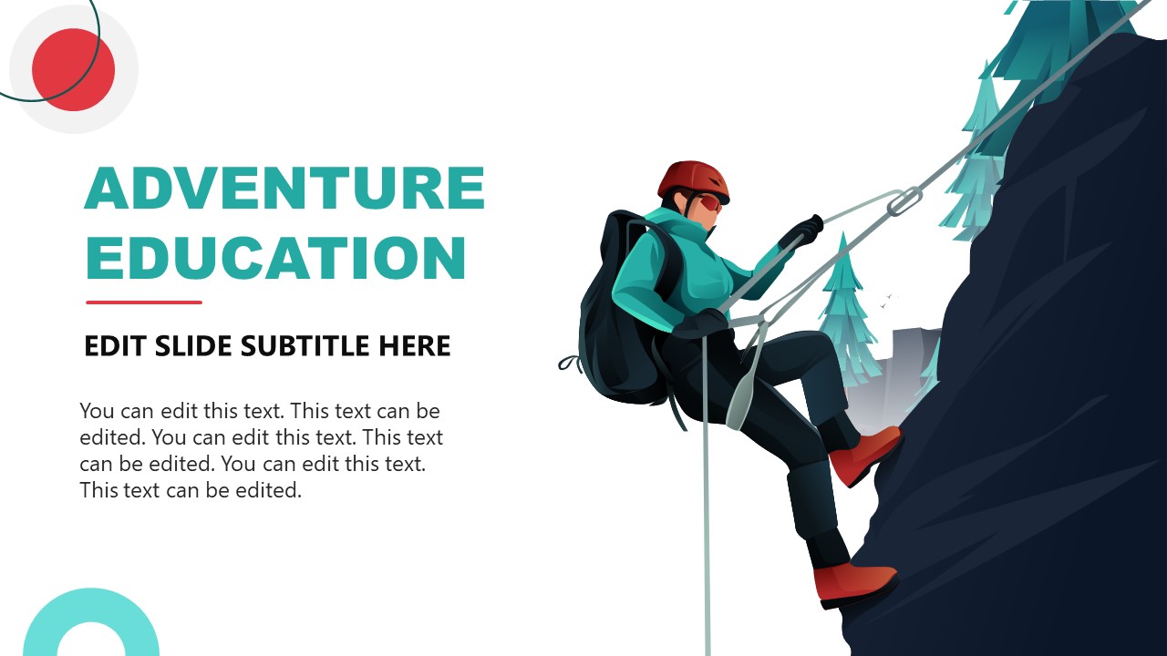 Editable Slide Template for Adventure Education
