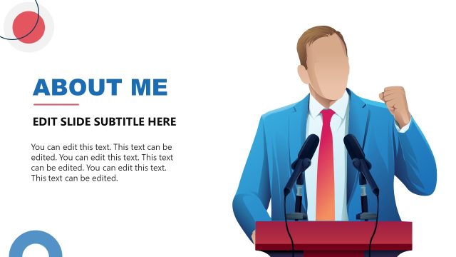About Me Slide with Speaker Illustration – Public Speaking Template