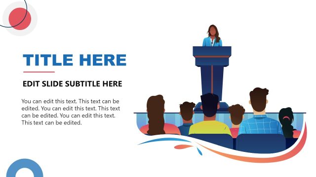 Editable Slide with Seminar Illustration – Public Speaking Presentation