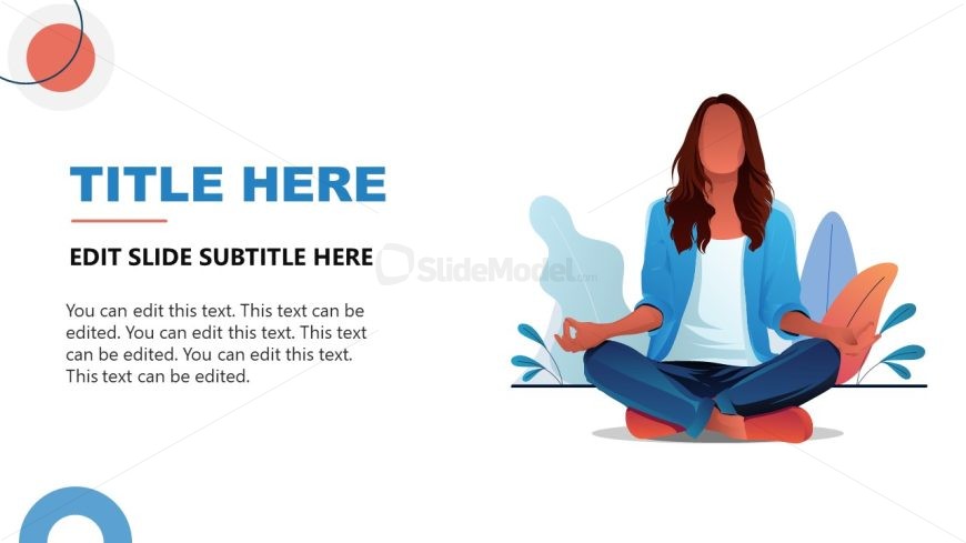 Editable Slide with Human Character in Yoga Posture