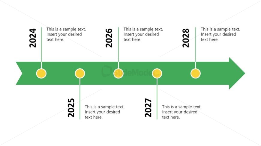 PPT Slide with Milestones for Timeline Presentation