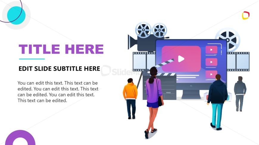 Film Production Slide with Human Illustrations