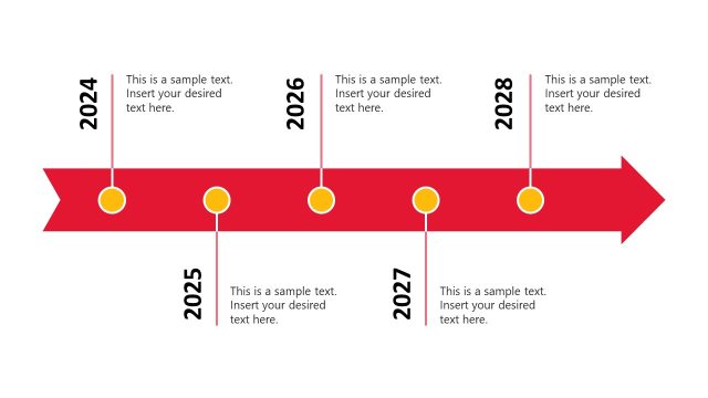 Horizontal Timeline Slide for PowerPoint Template