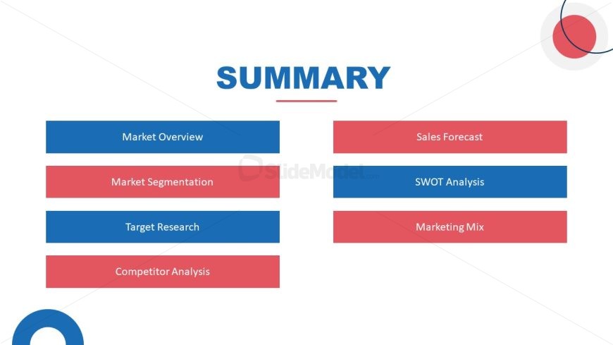 Summary Slide with Editable Text Boxes 
