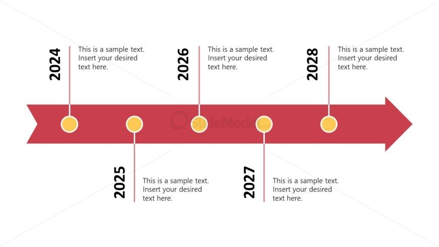 PPT Editable Arrow Diagram for Timeline Presentation