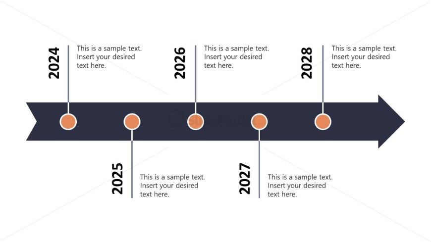 Arrow Diagram for Process Presentation with Milestones