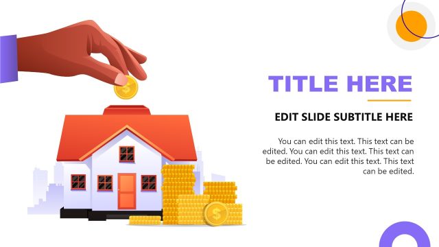 Real Estate Business Plan Template with Graphical Gold Coins