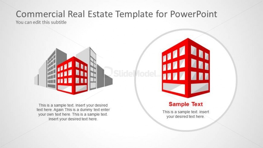 Two Buildings Clipart Highlight for PowerPoint
