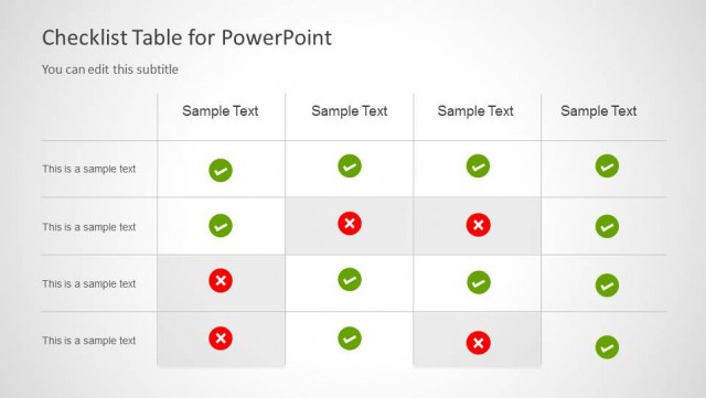 Checkpack Table 6075-01-checklist-table-4 - SlideModel