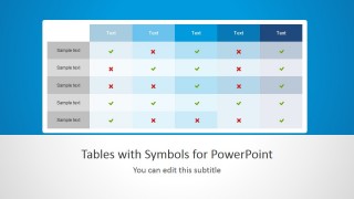 Tick Icons Table Template with Symbols