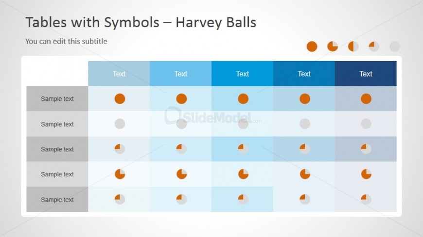 Harvey Balls Table With Symbol Template