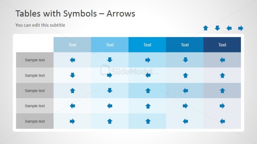 Arrows Table With Symbol Template