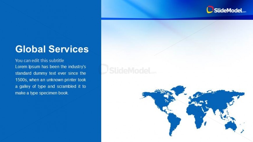 Global Services Slide Design with World Map