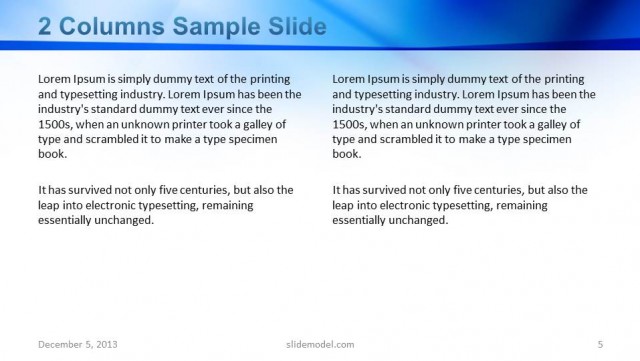 2 Columns Slide Design with Blue Title - SlideModel