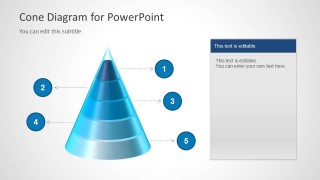 Glossy 3D Cone Diagram for PowerPoint