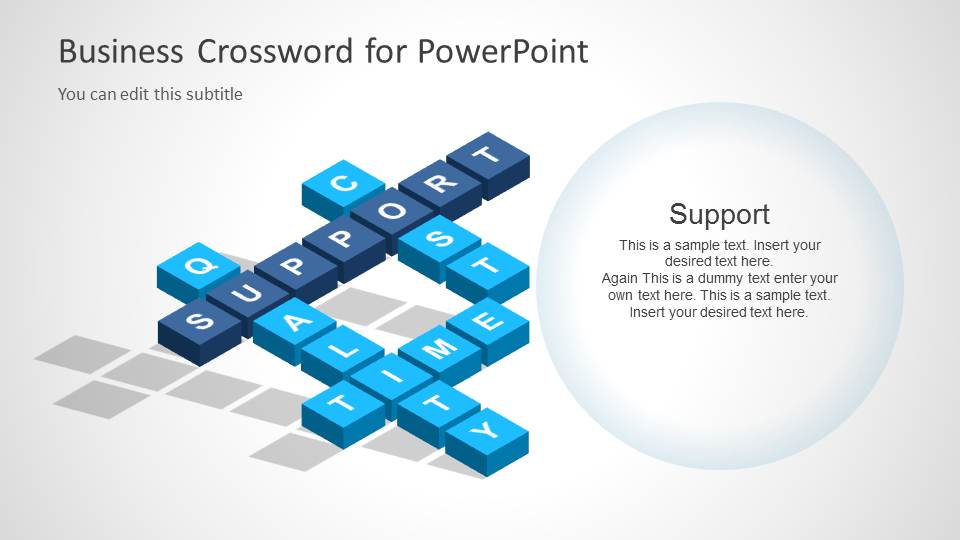 Business Crossword Template for PowerPoint SlideModel