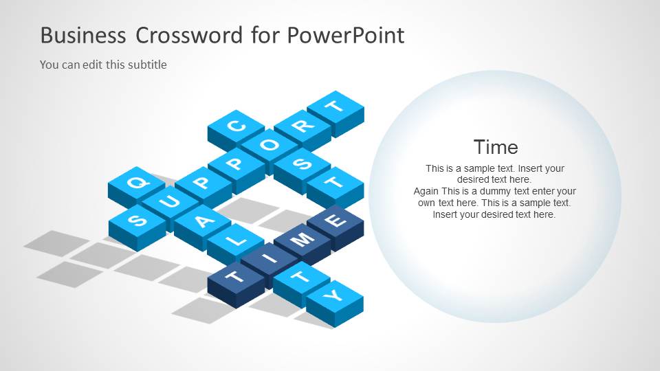 Business Crossword Template for PowerPoint SlideModel