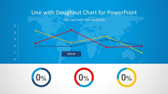 Line with Doughnut Chart Template for PowerPoint