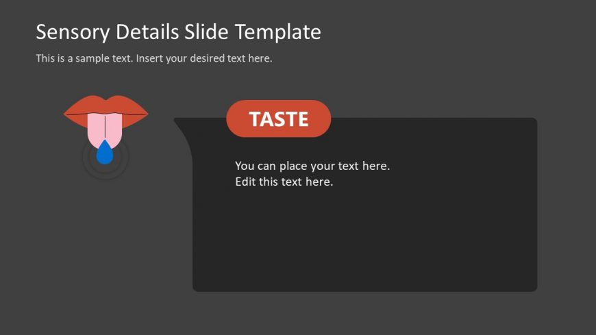 PowerPoint Slide Design for Taste Sense Presentation