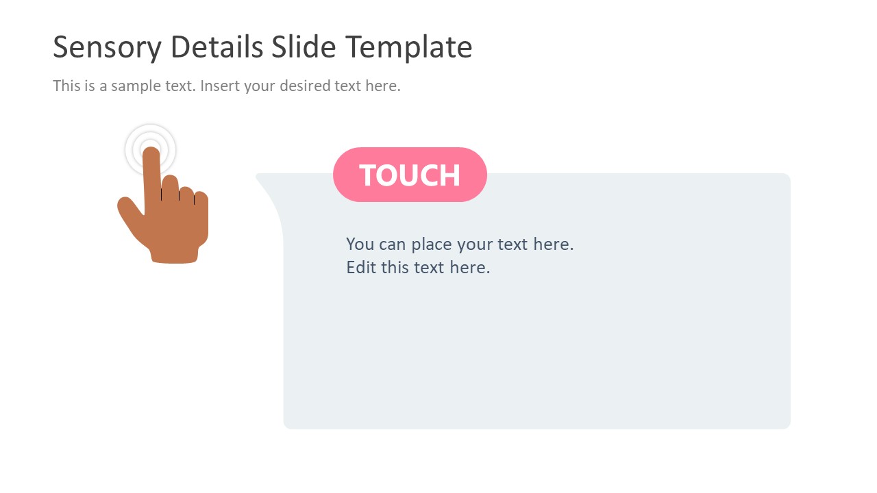 Hand Illustration Slide for Touch Sense Presentation