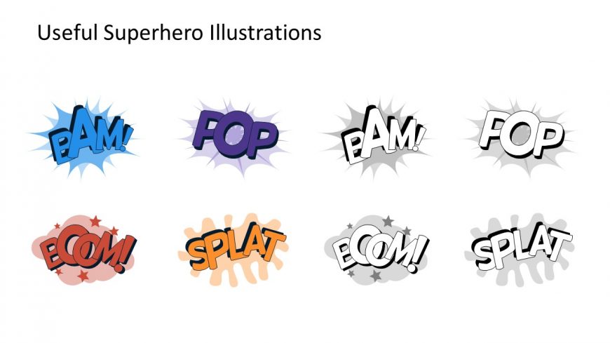 Superhero Sound Illustrations for PowerPoint
