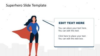 PPT Slide with Female Superhero 