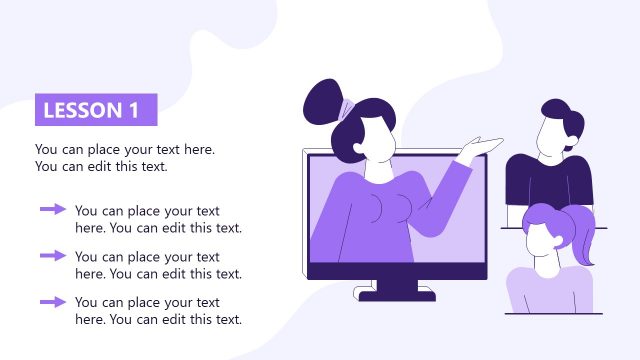 Lesson One Slide with Human Vector Illustration