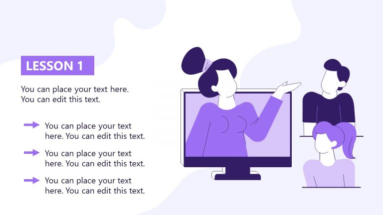 Quick Lesson Slide Lesson One Slide with Human Vector Illustration - SlideModel