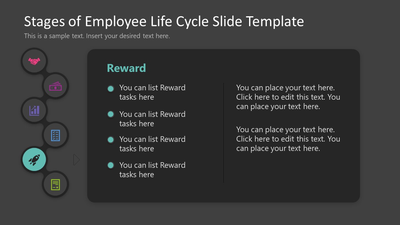 PPT Template Slide for Reward Stage of Employee Life