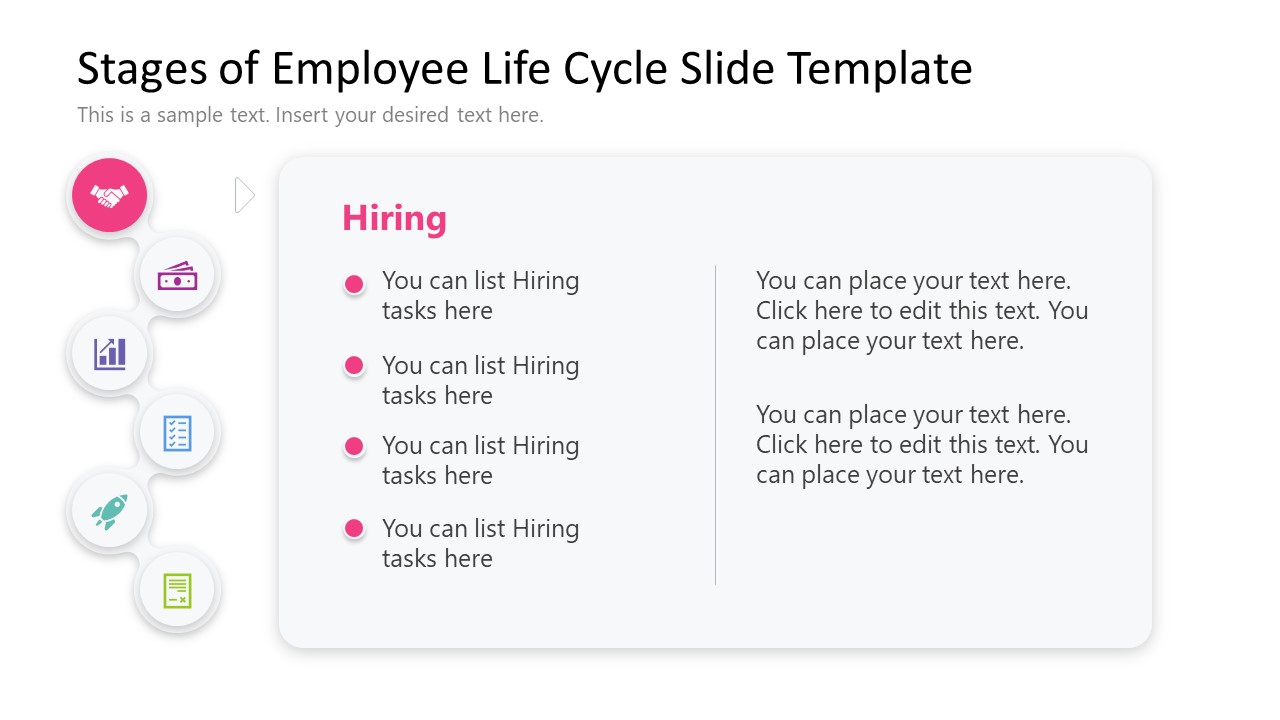 PowerPoint Slide for Hiring Stage of Employee Life