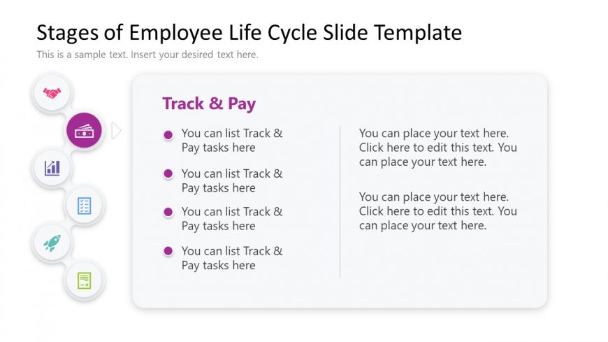 PPT Template Slide for Track & Pay Employee Life Stage