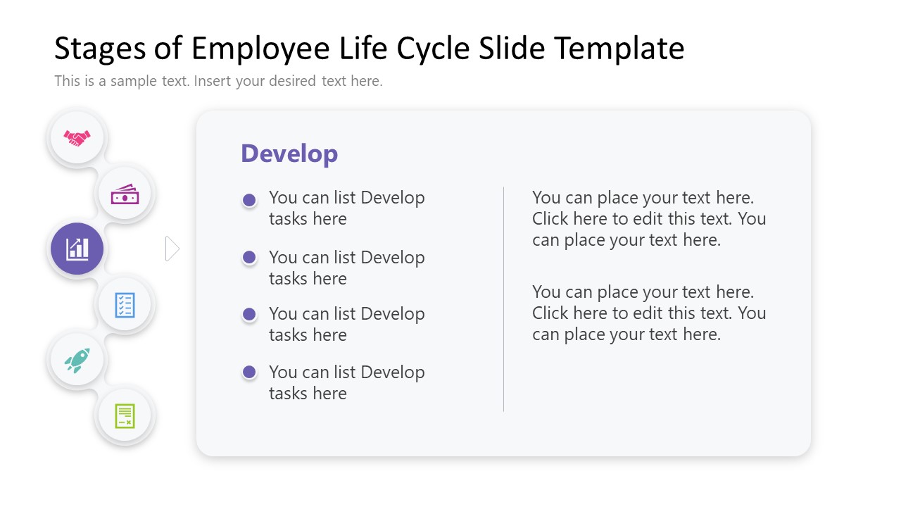 Stages of Employee Life Slide Template for PowerPoint