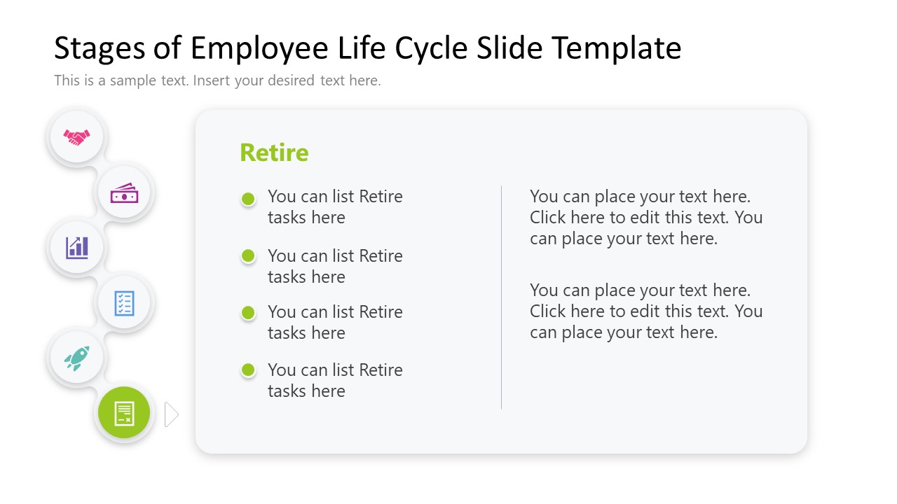 PowerPoint Template Slide for Retire Employee Life