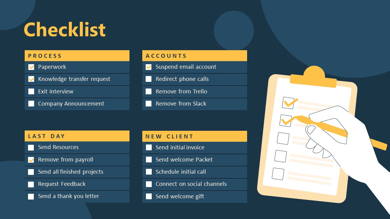 Checklist for Client Offboarding Template Slide