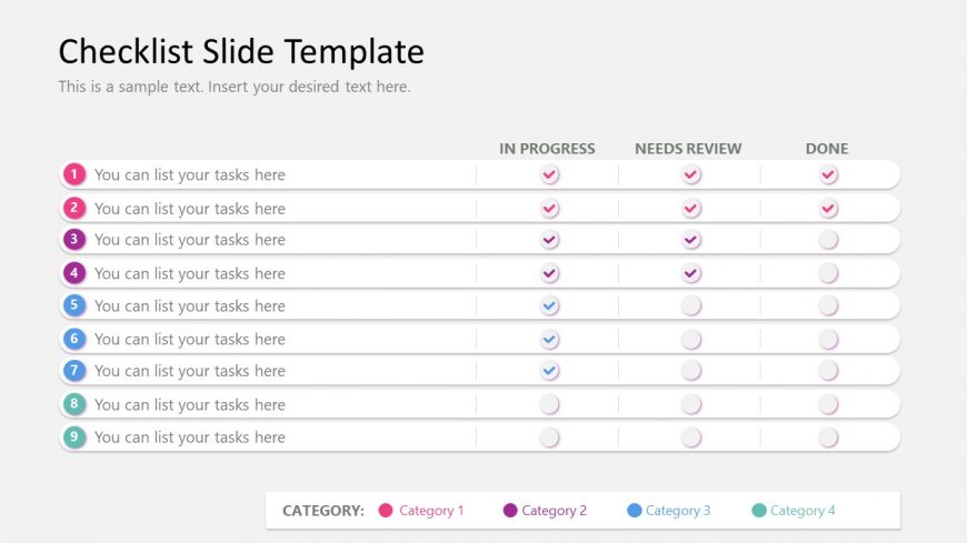 PPT Template Slide for Checklist Presentation