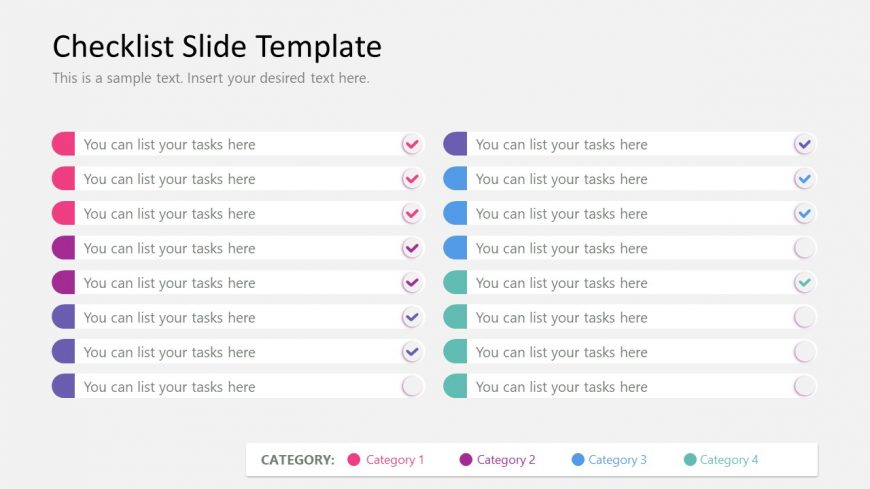 Two Columns Slide Design For Checklist Slidemodel