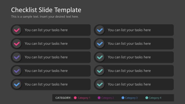 Two Columns Editable Checklist Slide for Presentation