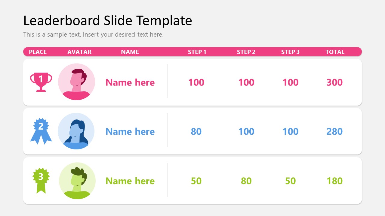 Leaderboard Slide Template for PowerPoint & Google Slides