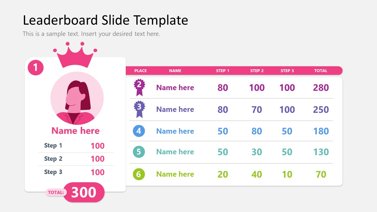 Leaderboard Slide Template for PowerPoint & Google Slides