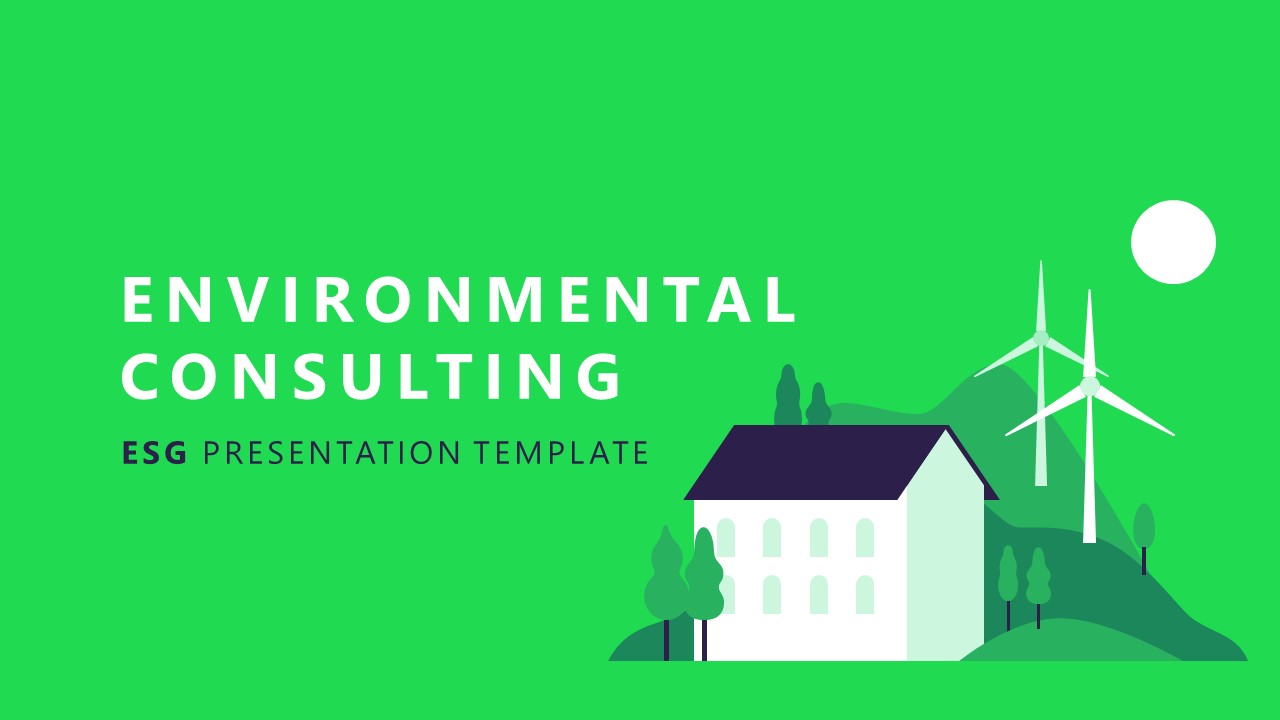 Editable Environmental Consulting ESG Cover Slide