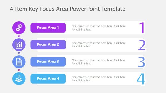 4-Item Key Focus Area PowerPoint Template